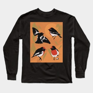 Red capped Robin gum leaves Long Sleeve T-Shirt